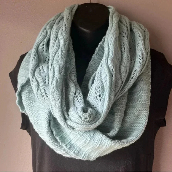 Maurices Accessories - Maurices Soft Knit Infinity Scarf Wrap Dual Pattern Versatile Sage Green